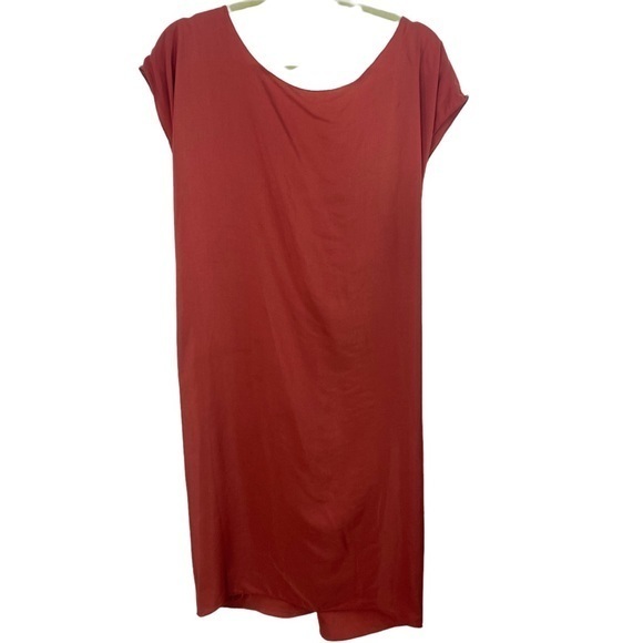 MSSP NWT Draped Back Caftan Silky Dress - XL - Rust Orange - Picture 4 of 8